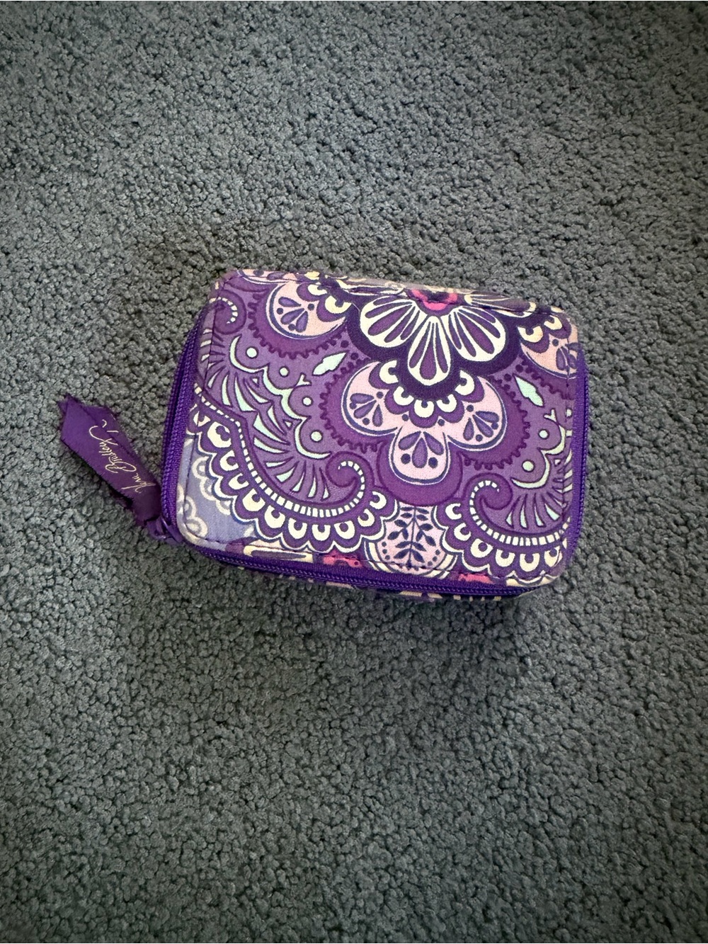 Vera Bradley Purple Paisley Travel Zip Wallet